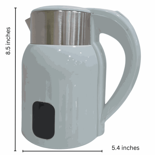 Compact electric kettle for coffee and tea with 1.8L capacity, auto shut-off, and 1000W power
