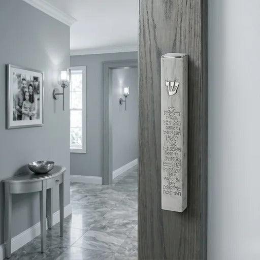 Mezuzah Case Marble Look Polymer 20 cm 7.87 in Hebrew Home Blessing