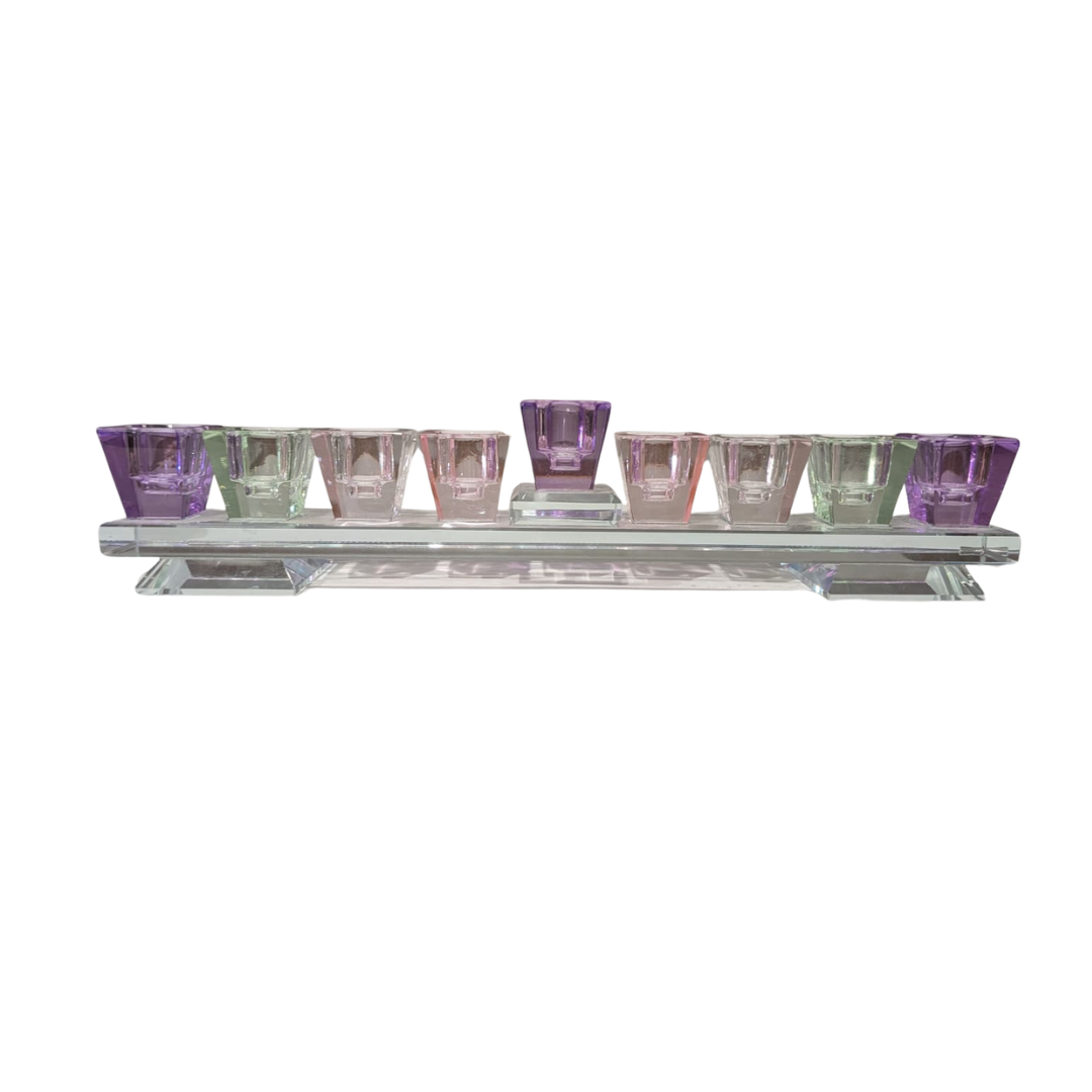 Elegant Crystal Menorah in Stunning Premium Decorative Chanukah