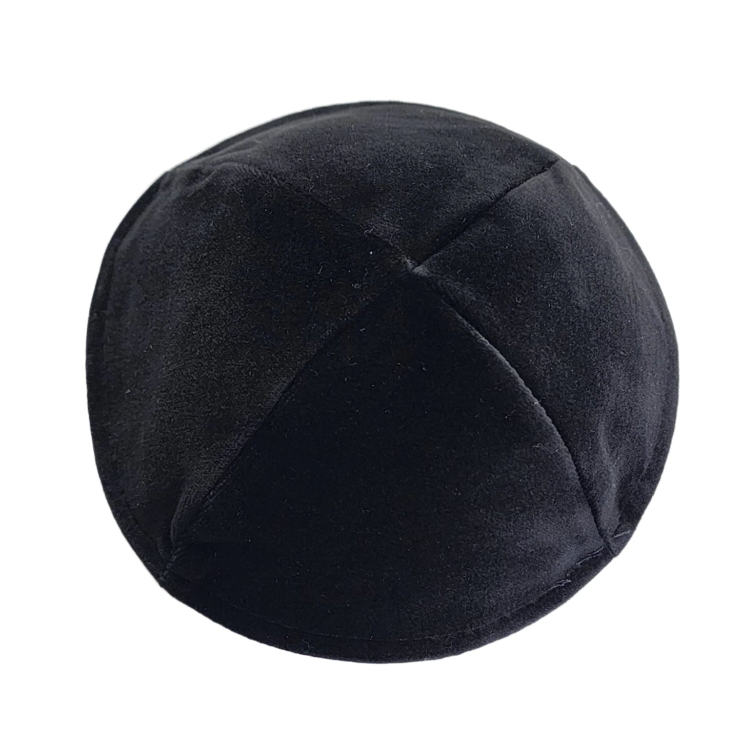 Kippah 20 cm Black Velvet 4 Sections Yarmulke1