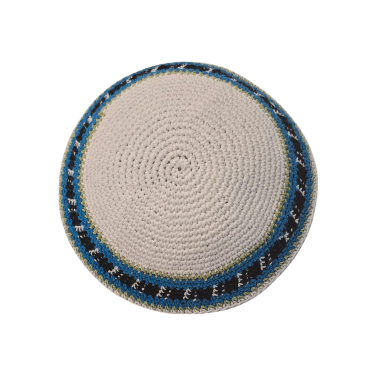 Knitted Yarmulke hat Kipa 17 cm White Ideal For Adult,Kids