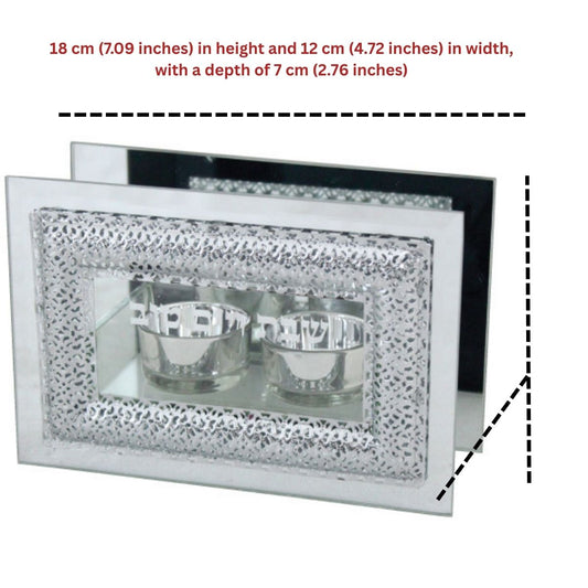 Glass Candlestick Holder with Filigree 18*12cm Ideal For Shabbos