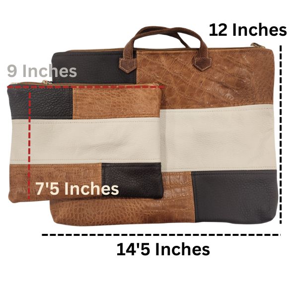 Tallit and Tefillin Leather Bag Set Traditional Zippered Bags 2 Part