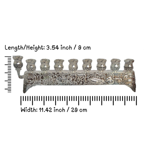 Art Judaica Hanukkah Menorah Elegant Nikel Menorah With Judaica Symbols