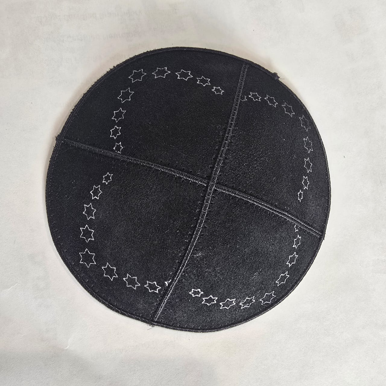 Leather Suede Jewish Kippah in Black - Stylish & Comfortable Fit