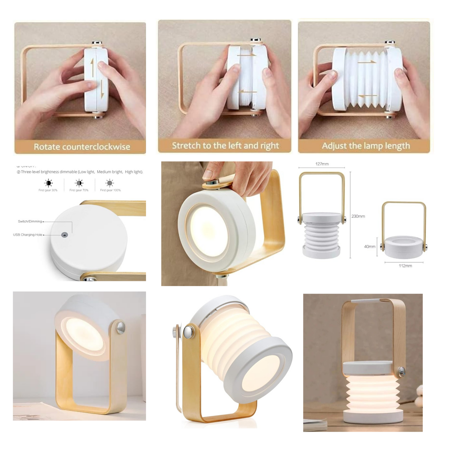 Rechargeable Portable Folding LED Lantern Lamp Battery