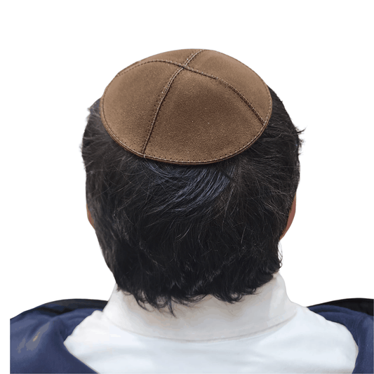 Yarmulka Jewish Kippa Flat Yamaka Kipah Kipot Leather Suede 14cm