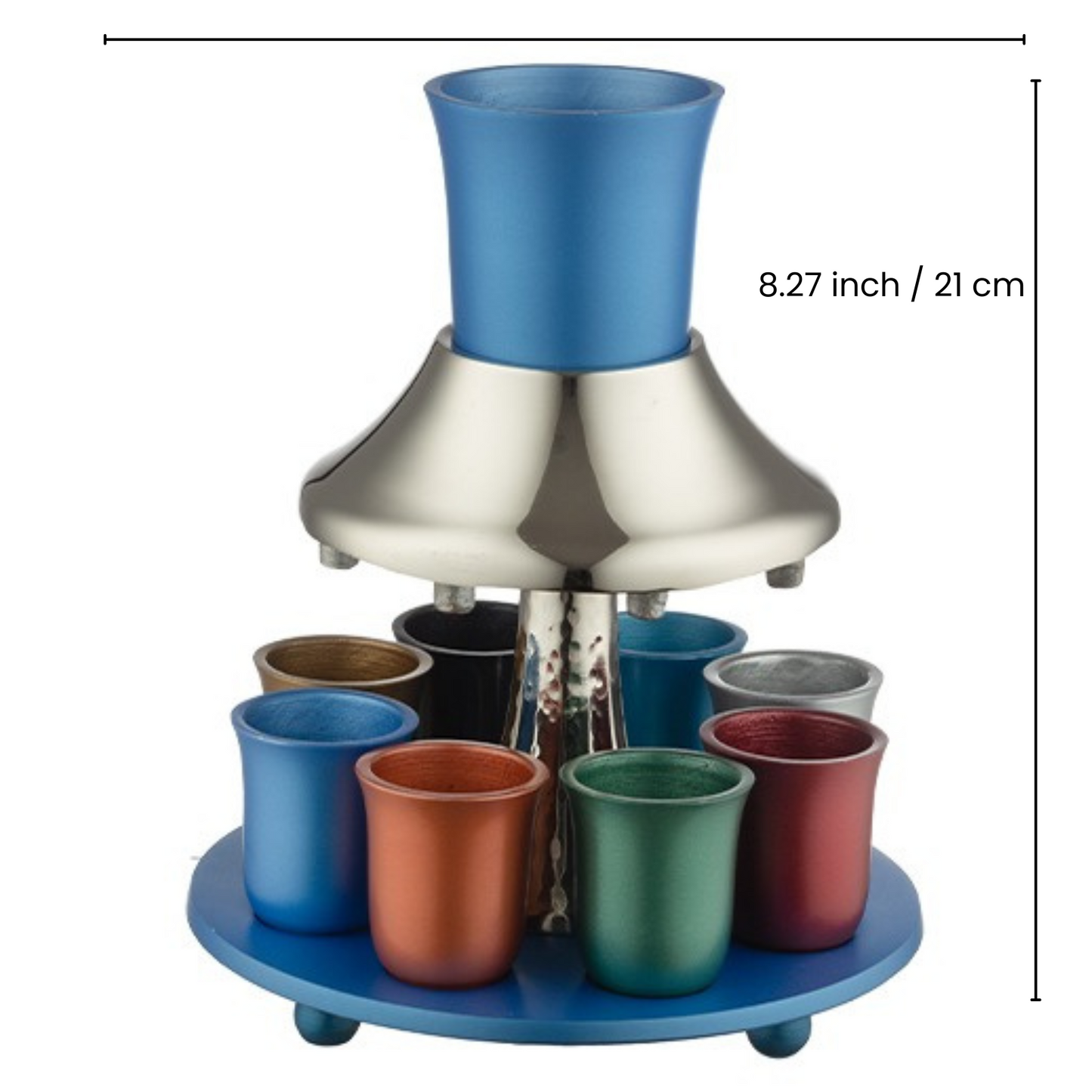 Kiddush Cup Wine Fountain Set Goblet 8 small for Shabbat Yom Tov