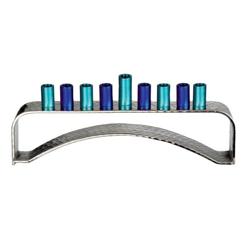 Aluminium Menorah With Multicolored Branches 21*7 Cm