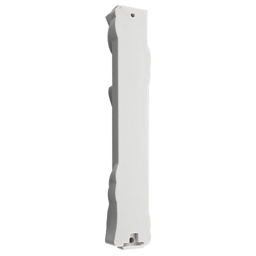 Plastic Mezuzah With Rubber Cork 12 Cm- Jerusalem Theme In Silver