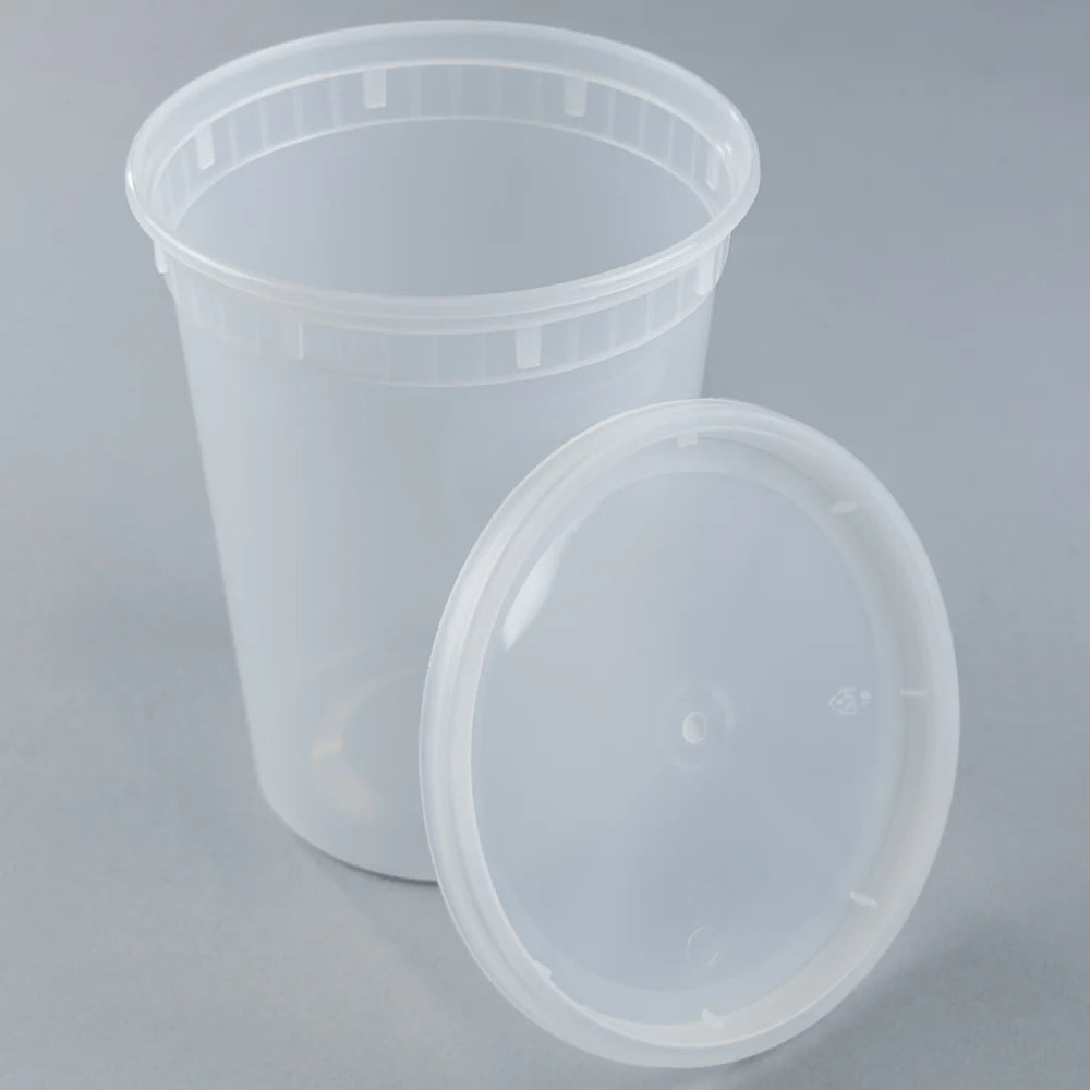 Plastic Deli Containers with Lids - 8oz 16oz 32oz Food Storage - 240 Pack