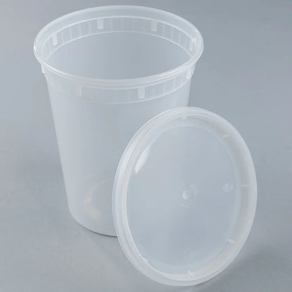 Plastic Deli Containers with Lids - 8oz 16oz 32oz Food Storage - 240 Pack