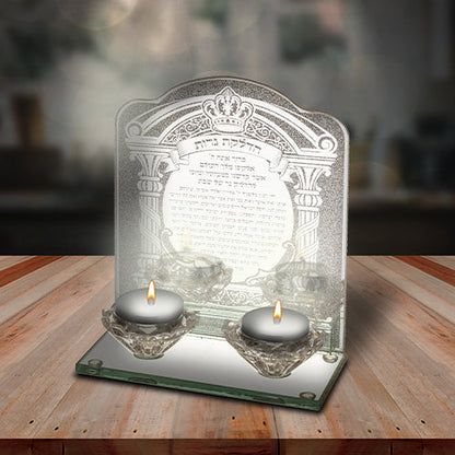 Glass Candlesticks Decorative Candle Lighting Holders for Shabbat 