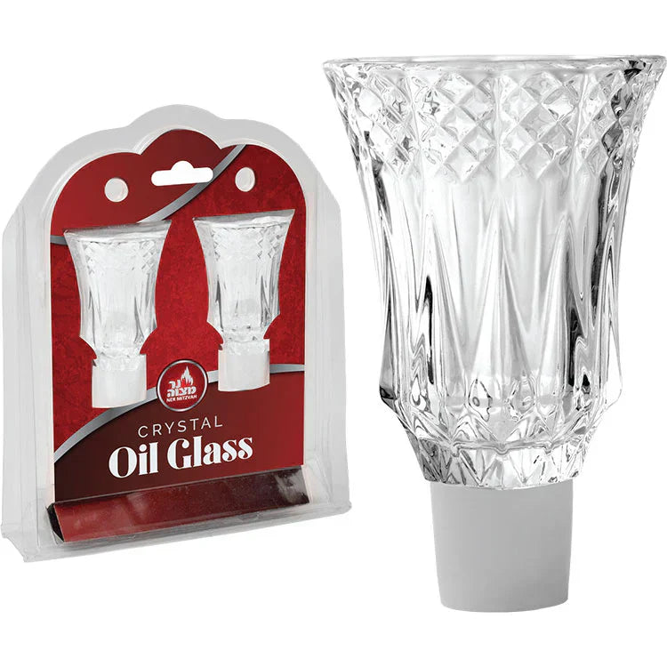 Glass Oil Cups for Shabbos and Chanukah With Safety Rubber - 2 pk