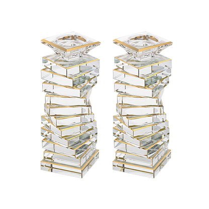 Pair of Crystal Candlesticks 19.5 cm