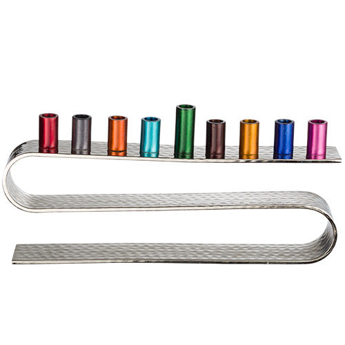 Aluminium Menorah With Multicolored Branches