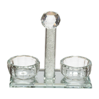 Crystal Saltie Bowl 11×12 cm Decorative Crystal Dish with Glass Chip