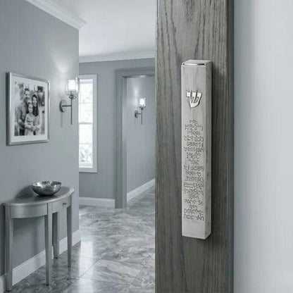 Mezuzah Case Marble Look Polymer 20 cm 7.87 in Hebrew Home Blessing