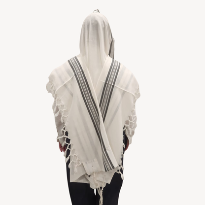 Tallit Gadol Wool Kosher Prayer Halel  Mofet Sephardic Tying