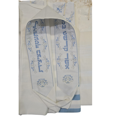  Tallit Gadol Ashkenazi – 100% Cotton Prayer Shawl