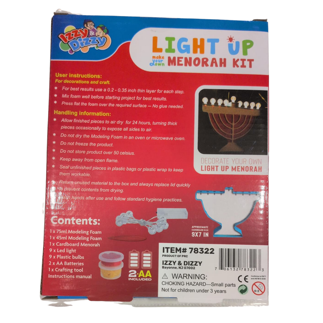 Light Up Menorah - LED Modeling Foam Create Your Own fun