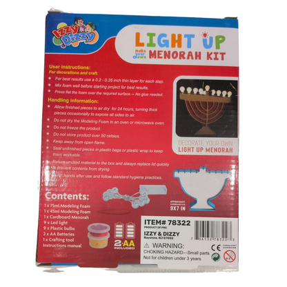 Light Up Menorah - LED Modeling Foam Create Your Own fun