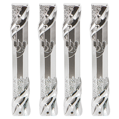Plastic Mezuzah With Rubber Cork 12 Cm- Jerusalem Theme In Silver