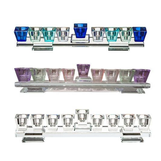 Elegant Crystal Menorah in Stunning Premium Decorative Chanukah