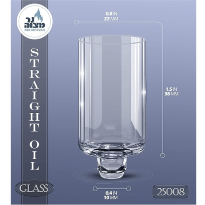 Crystal Oil Straight Glasses for Chanuka Menorah 9 Pack