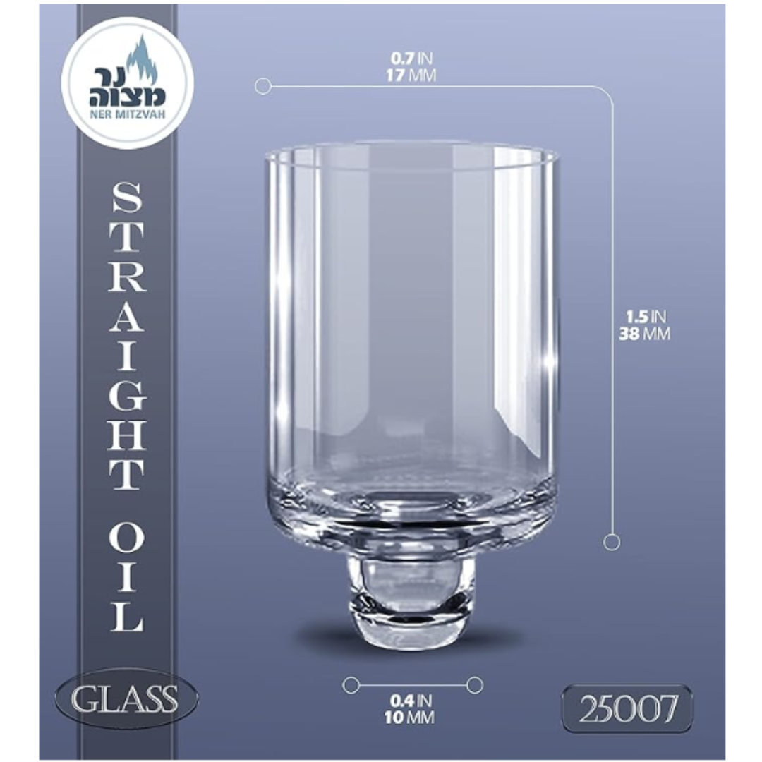 Crystal Oil Straight Glasses for Chanuka Menorah 9 Pack
