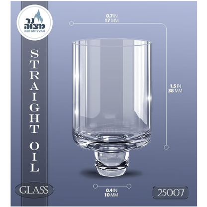 Crystal Oil Straight Glasses for Chanuka Menorah 9 Pack