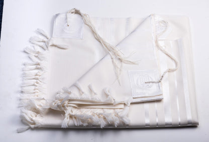 Tallit Gadol White Ideal for Bar Mitzvah Boys