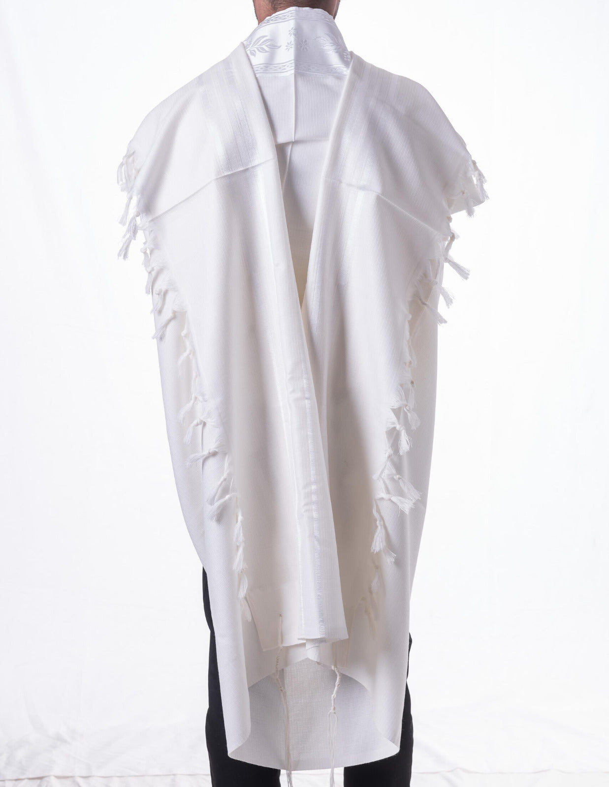 Tallit Gadol White Ideal for Bar Mitzvah Boys