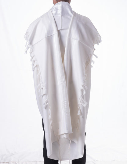 Tallit Gadol White Ideal for Bar Mitzvah Boys