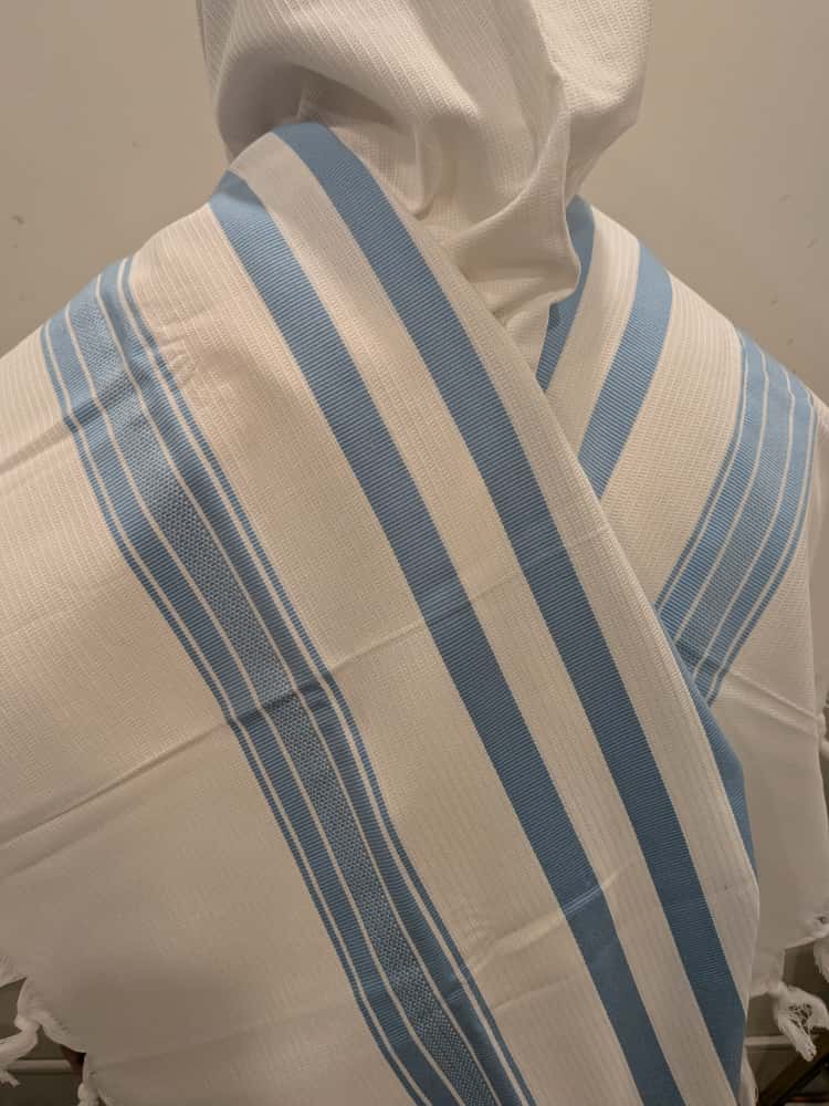  Tallit Gadol Ashkenazi – 100% Cotton Prayer Shawl