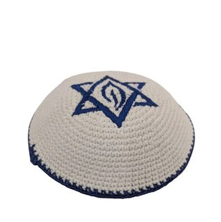 Knitted Yarmulke Magen David Yameka Kippa Hat Covering Cap 17cm