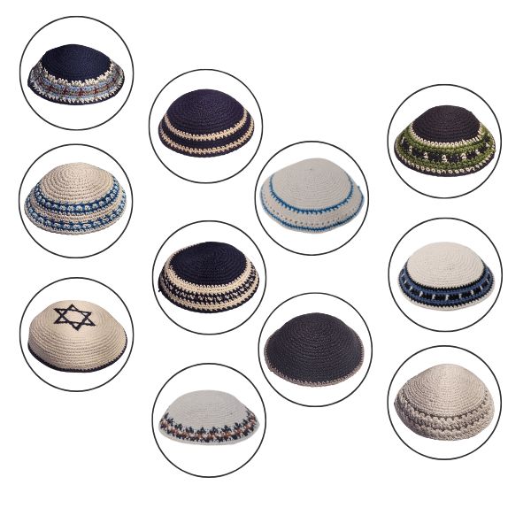 Yarmulke Kippah Knitted Cotton Serugah Torah sruga Yarmulke Jewish 6In