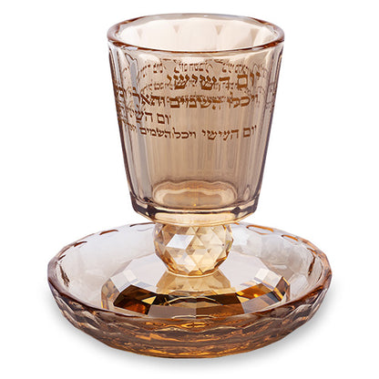 Crystal Kiddush Cup 8 cm with Stem Shabbos & Holiday