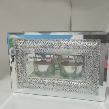 Glass Candlesticks With Filigree 18*12cm
