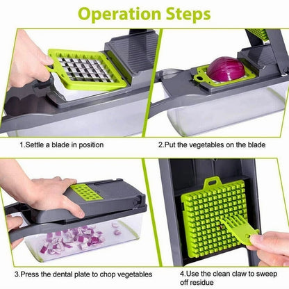 15-In-1 Vegetable Fruit Chopper Cutter Food Onion Veggie Dicer Slicer Kitchen
