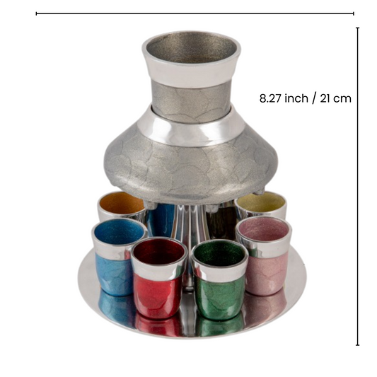Kiddush Cup Wine Fountain Set Goblet 8 small for Shabbat Yom Tov