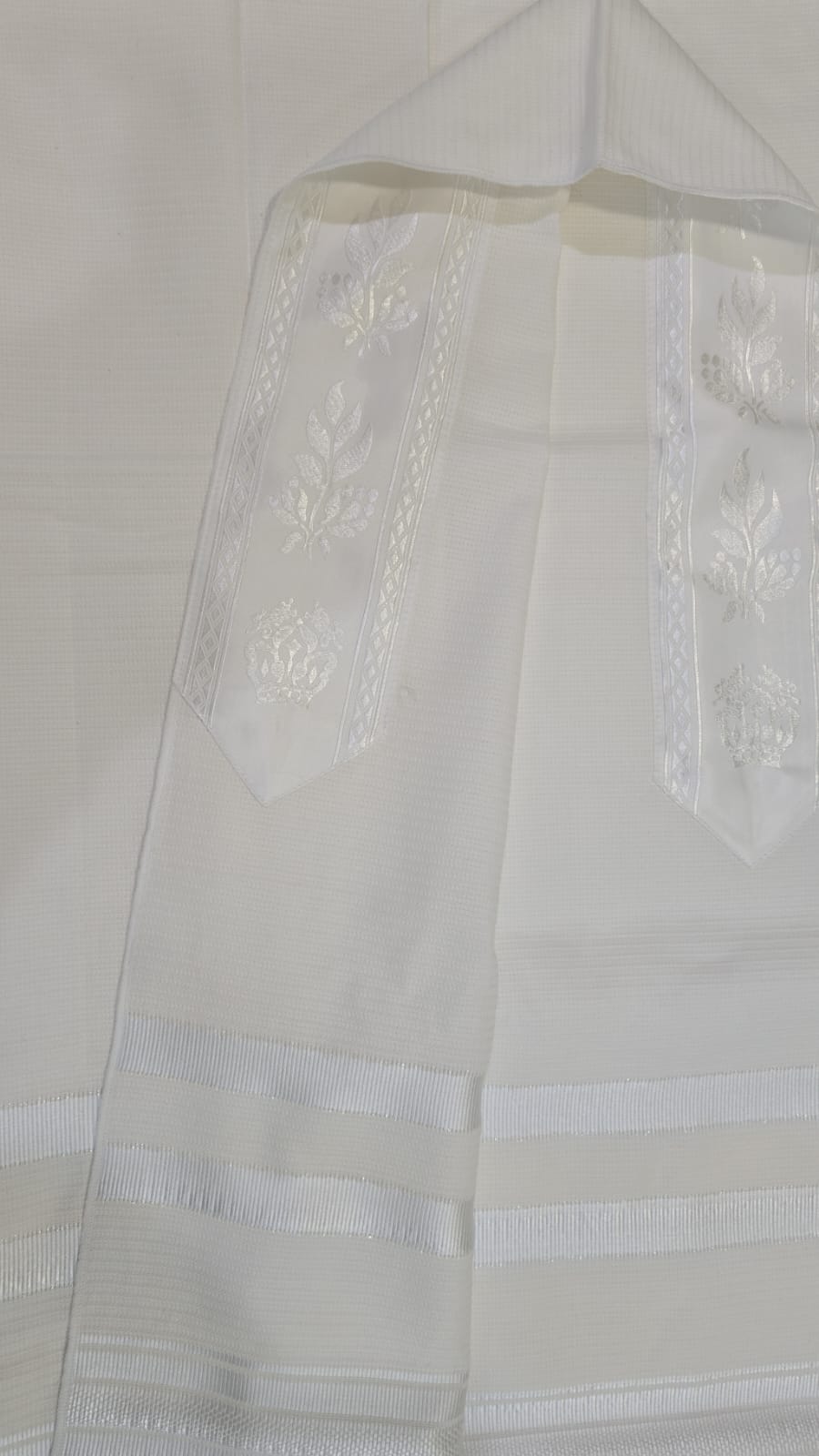  Tallit Gadol Ashkenazi – 100% Cotton Prayer Shawl