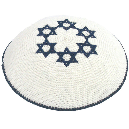 Knitted Yarmulke Magen David Yameka Kippa Hat Covering Cap 17cm